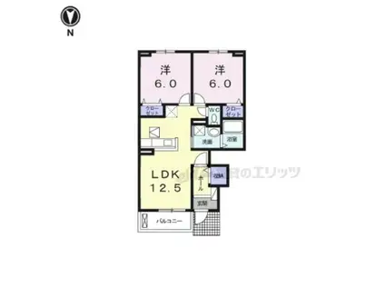 ガーデンハウスМU C棟(2LDK/1階)の間取り写真