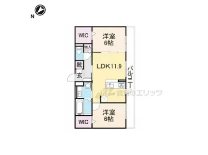 近江鉄道本線 彦根口駅 徒歩13分 3階建 築7年(2LDK/3階)の間取り写真