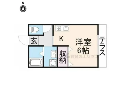 エストクール(1K/1階)の間取り写真