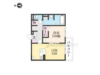 シャルマン大和郡山(1LDK/3階)の間取り写真