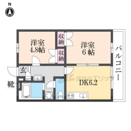 レオパレス浪漫(2DK/2階)の間取り写真