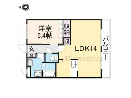 クオリティ パレス(1LDK/2階)の間取り写真