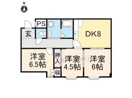 グランデ東香里(3DK/5階)の間取り写真