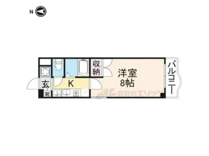 マンション万葉(1K/1階)の間取り写真