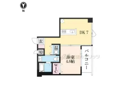 プリマヴェーラ丸太町(1DK/2階)の間取り写真