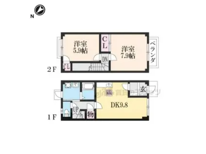 MERVEILLEUXISIZUKA(2LDK/1階)の間取り写真