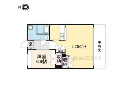 桜井線 三輪駅 徒歩15分 3階建 築22年(1LDK/1階)の間取り写真