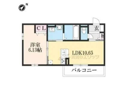 ウエスト PATH(1LDK/2階)の間取り写真