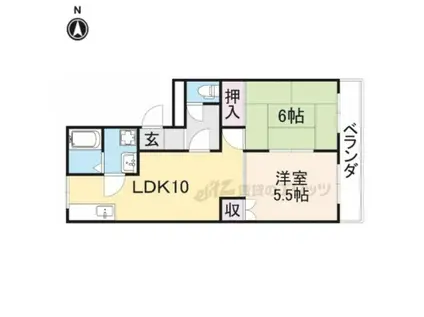 シャンクレール弐番館(2LDK/1階)の間取り写真