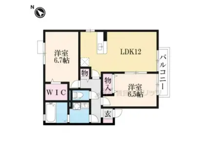 ルミエール南生駒(2LDK/2階)の間取り写真