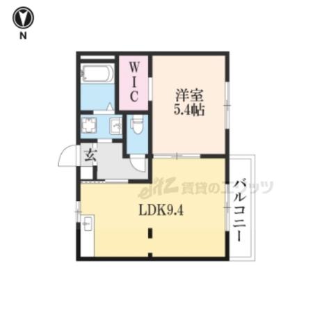 エクセルハイツA(1LDK/1階)の間取り写真