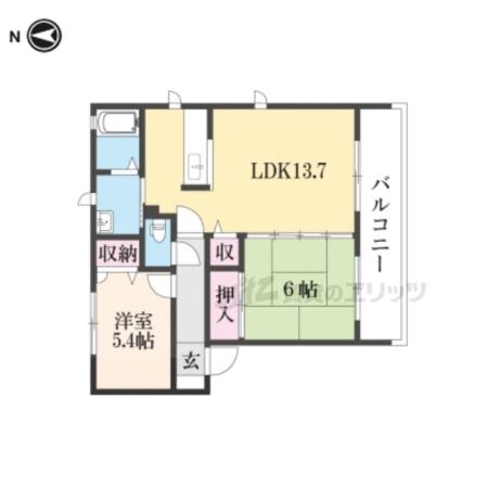 ラフィナートB・C(2LDK/2階)の間取り写真