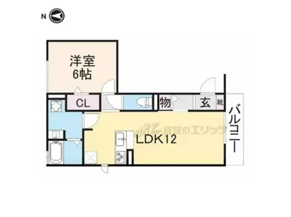 コーポ大安寺(1LDK/2階)の間取り写真