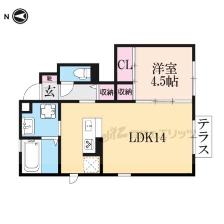 メゾン ラ・セーヌ(1LDK/1階)の間取り写真