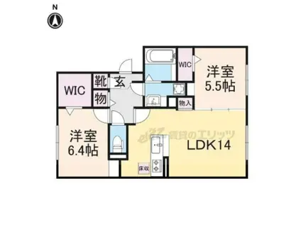 IMPERIAL(2LDK/3階)の間取り写真