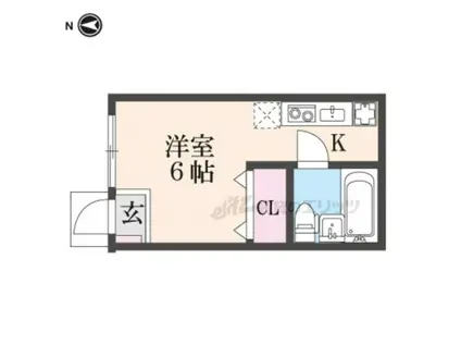 プリオーレ上高野(1K/地下階)の間取り写真