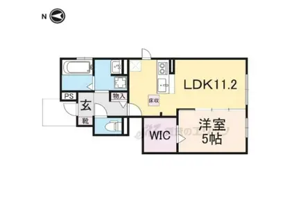 ドミール・エビス(1LDK/1階)の間取り写真