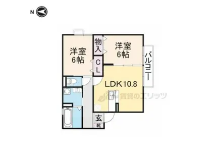エクセルハイツ(2LDK/2階)の間取り写真