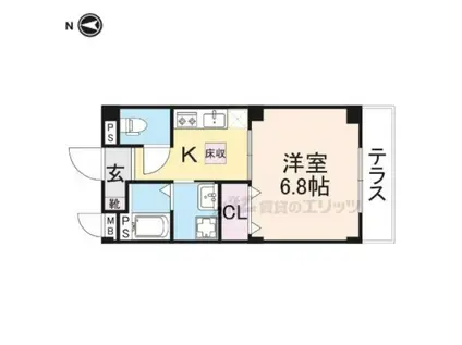 ヴィオラ岡(1K/2階)の間取り写真