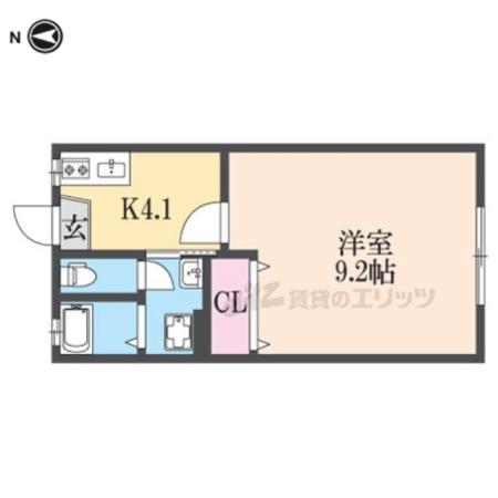 CASA WOOD (1K/1階)の間取り写真