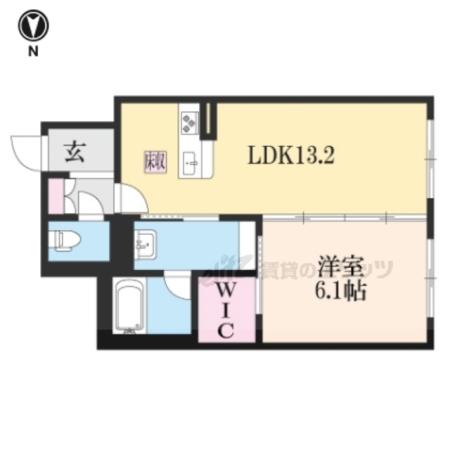 シャーメゾン膳所本町(1LDK/1階)の間取り写真