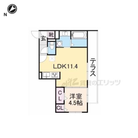 シャルール(1LDK/1階)の間取り写真