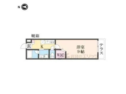 KIZUNA RESIDENCE伊勢田駅前(1K/1階)の間取り写真