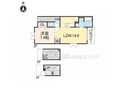 トレミカーサ 星の森(1LDK/3階)の間取り写真