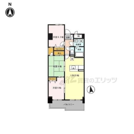 サウスGATE(3LDK/4階)の間取り写真