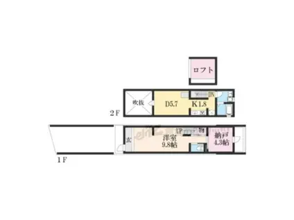 東海道本線 桂川駅(京都) 徒歩11分 2階建 築4年(1LDK)の間取り写真