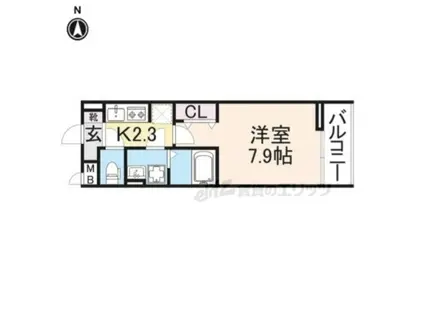 ハルズGOIDO(1K/2階)の間取り写真