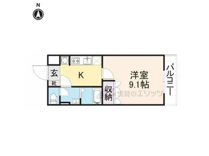 クリスタルビュー(1K/2階)の間取り写真