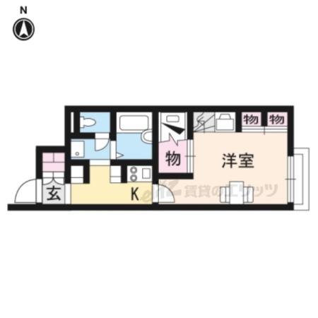レオパレス喜楽楽2(1K/1階)の間取り写真