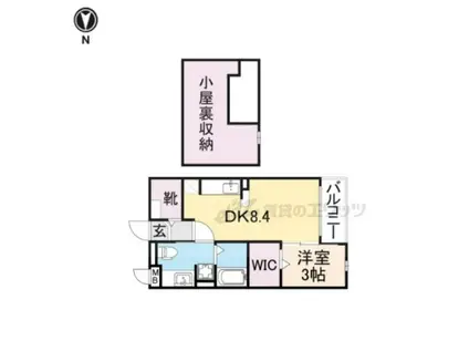 カーサモデルノ(1DK/2階)の間取り写真