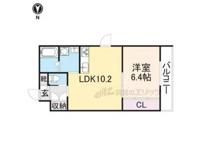 コンフォルタ星田(1LDK/2階)の間取り写真