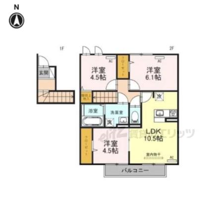 ヒルパストラル(3LDK/2階)の間取り写真