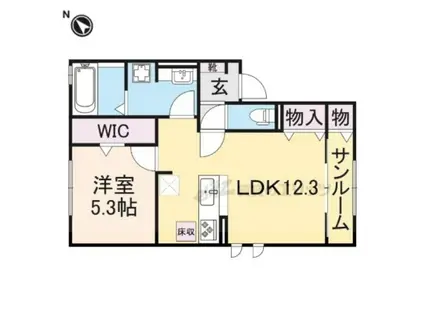 GRANDEL(1LDK/1階)の間取り写真