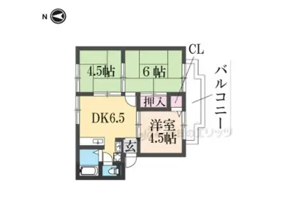 石橋ハイツB棟(3DK/2階)の間取り写真