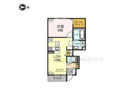 シャルムフルーレ(1LDK/1階)の間取り写真
