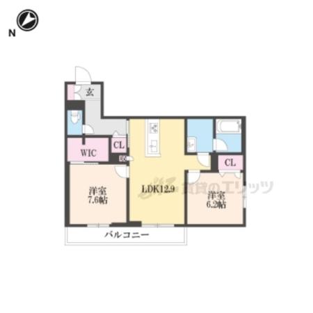 シャーメゾン木村(2LDK/2階)の間取り写真