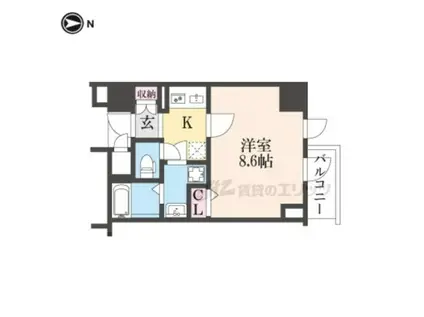 DCガーデン京都西(1K/5階)の間取り写真