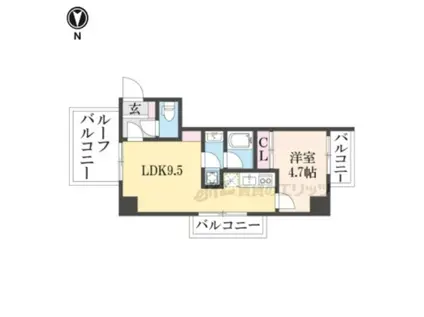 おーりとーり(1LDK/4階)の間取り写真