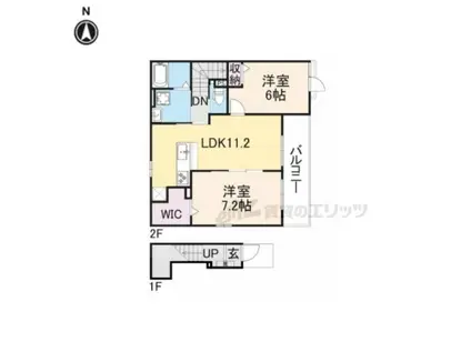 モン ソレイユ(2LDK/2階)の間取り写真