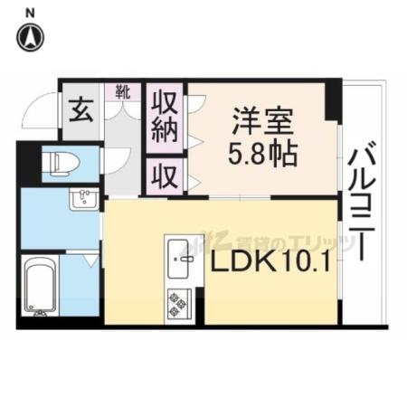 シャーメゾンFUJIMOTO(1LDK/2階)の間取り写真