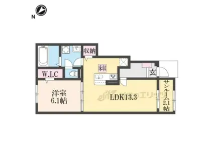 マーベラス フチガキ(1LDK/1階)の間取り写真