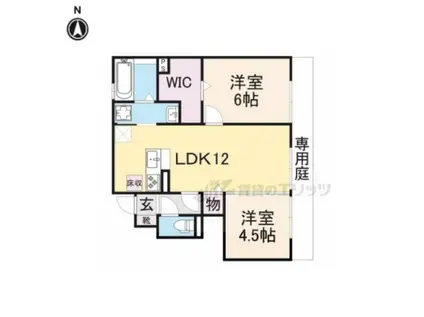 トラディシオン B棟(2LDK/1階)の間取り写真