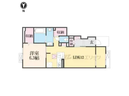 プレッソ・ロート(1LDK/1階)の間取り写真