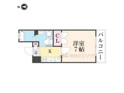 THE GARNET SUITE RESIDENCE西院(1K/5階)の間取り写真