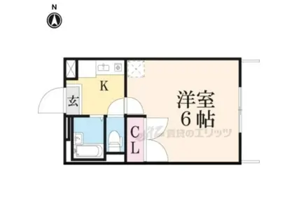 レオパレスルピナス(1K/1階)の間取り写真