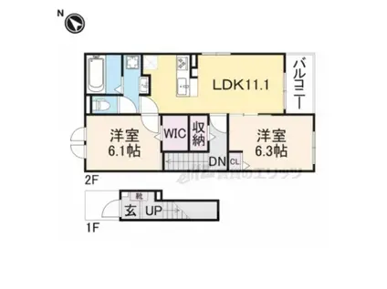 ネオトラスト(2LDK/2階)の間取り写真